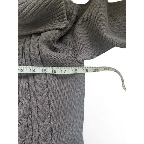 Style & Co Womens Sweater Blazer Sz M Cable Knit Long Cardigan Chunky Gray - Picture 5 of 6